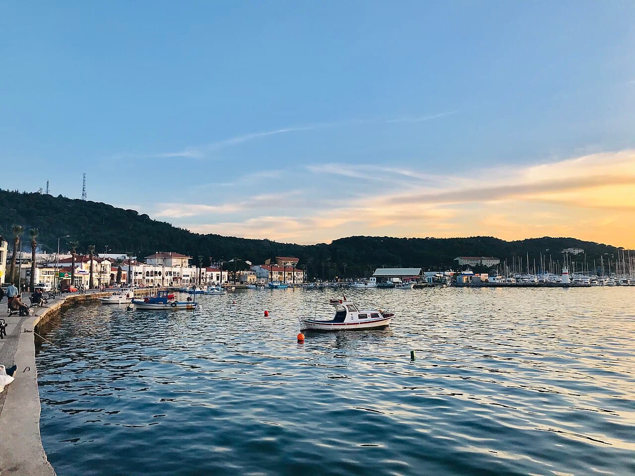 Balıkesir Ayvalık kıyı yerleşiminin ve körfezin görünümü